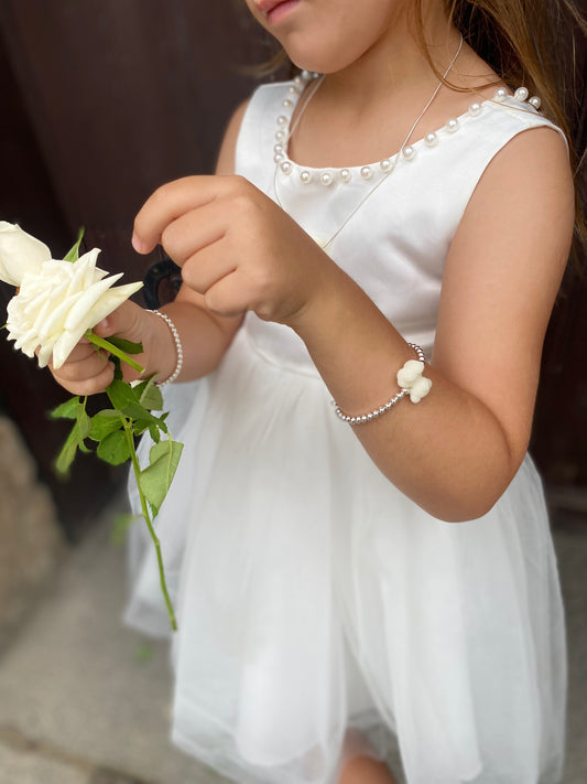 925 Limited Edition* Teddy Bracelet & Necklace Set - White Bear
