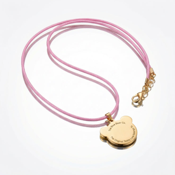 Teddy Love pink cord necklace