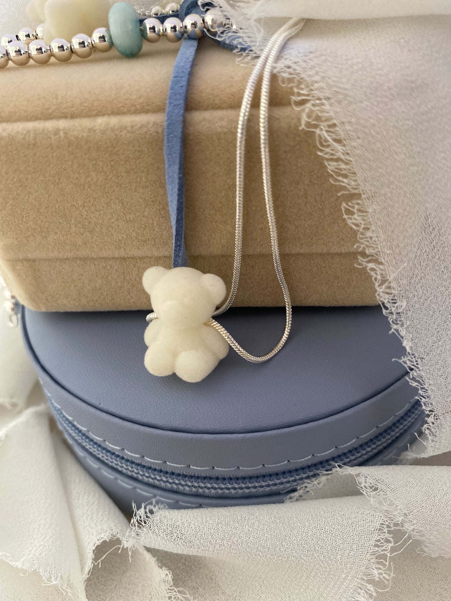 925 Limited Edition* Teddy Necklace - White Bear