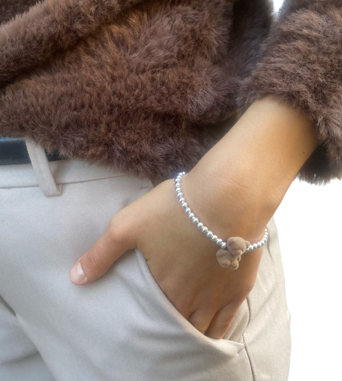 The Original 925 Teddy Bracelet - Brown Bear ( adult size )