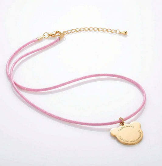 Teddy Love pink cord necklace